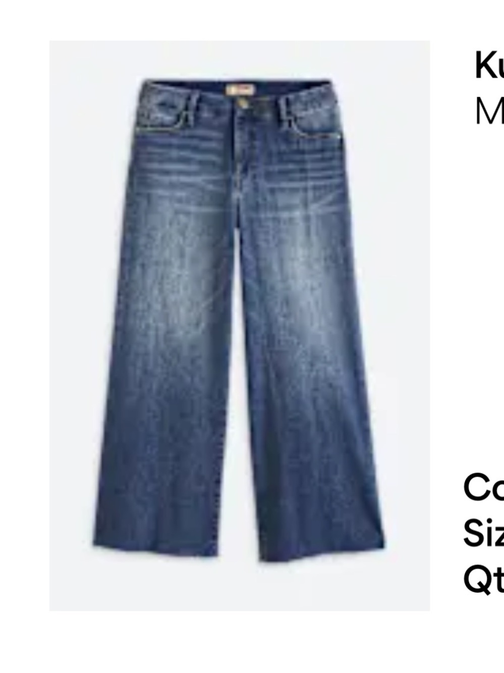 Kut From The Kloth Meg High Rise Fab Ab Wide Leg Jean sz 14